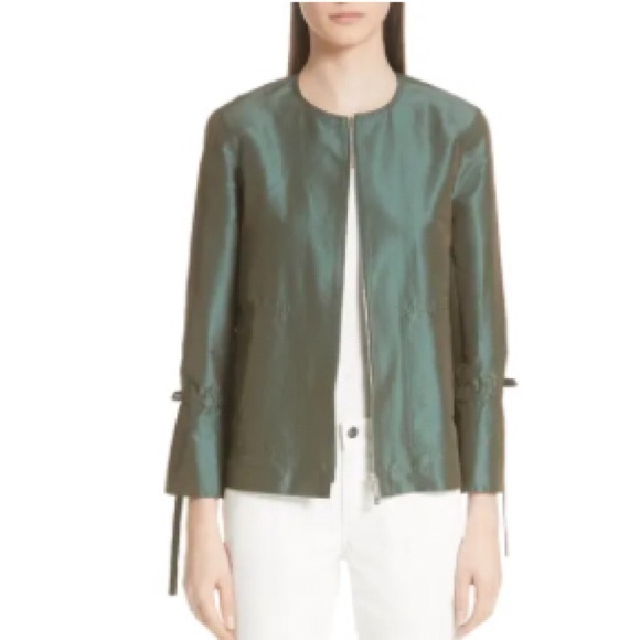 NWT Lafayette48 $498 Johnsie Blazer Green Sz Large